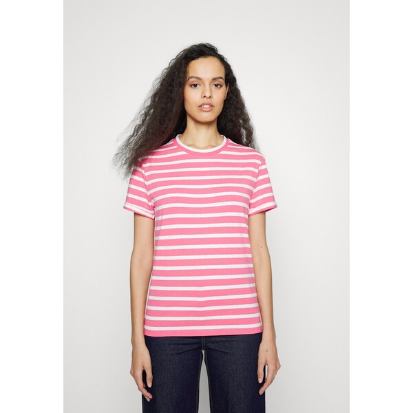 BOSS ESPRING T-shirt z nadrukiem pink BB121D09N-S11