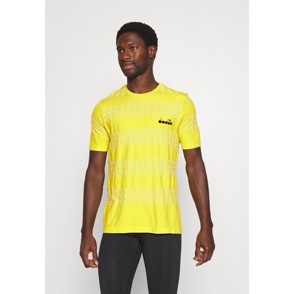 Diadora SKIN FRIENDLY T-shirt z nadrukiem neon yellow D2942D01E-E11