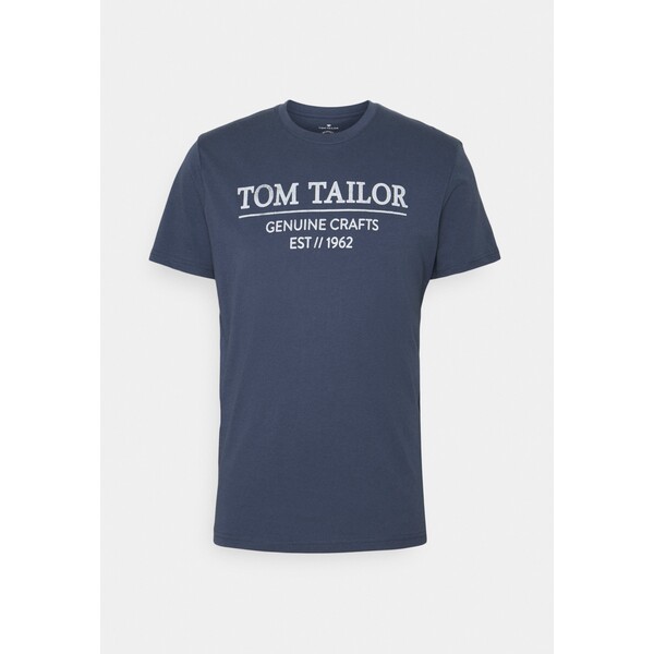TOM TAILOR T-shirt z nadrukiem light indigo blue TO222O0VL-K13