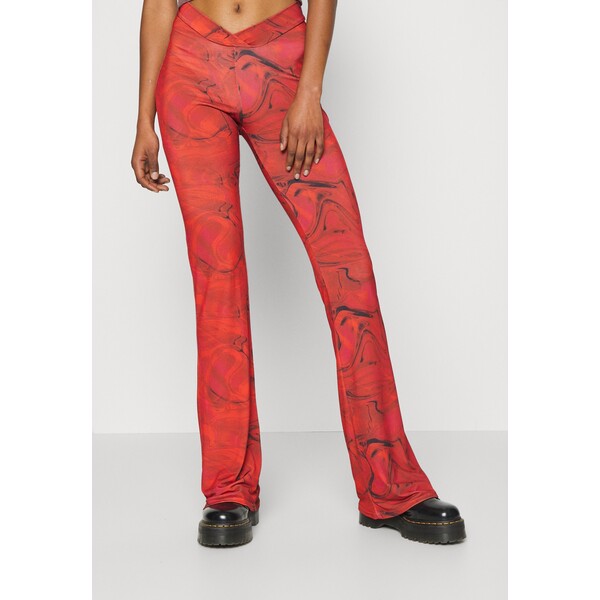 Nly by Nelly WAIST PRINT PANT Spodnie materiałowe red NEG21A043-G11