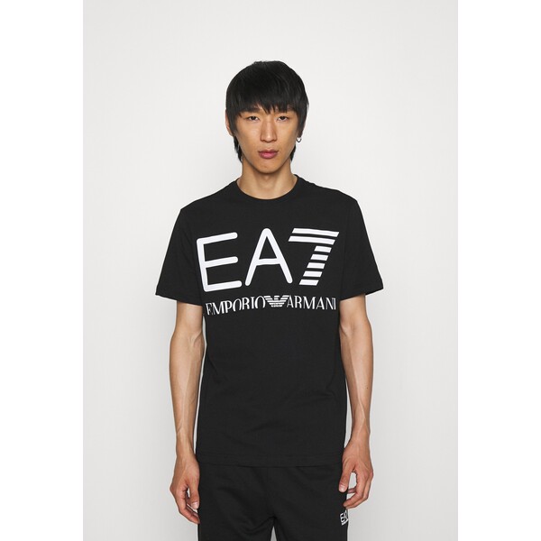 EA7 Emporio Armani T-shirt z nadrukiem black/white EA722O03G-Q11