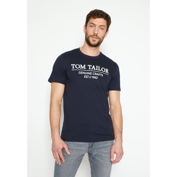 TOM TAILOR T-shirt z nadrukiem sky captain blue TO222O0VL-K11