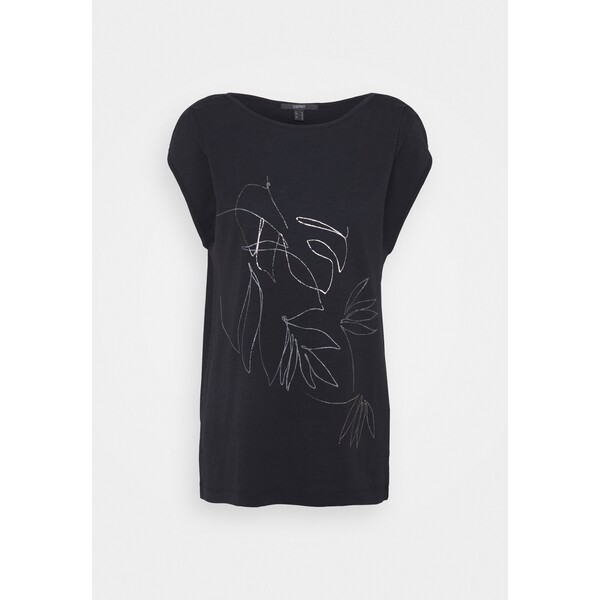 Esprit Collection LINE T-shirt z nadrukiem black ES421D0OP-Q11