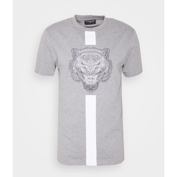 CLOSURE London FURY TEE T-shirt z nadrukiem grey CLR22O014-C11