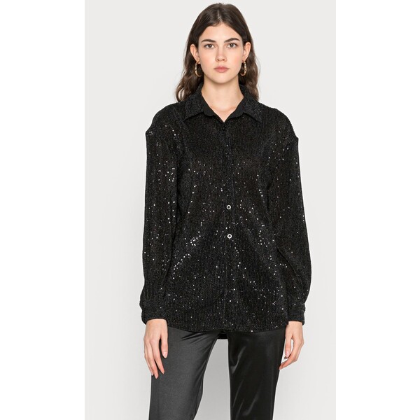 Nly by Nelly BLING ME SEQUIN Koszula black NEG21E08C-Q11