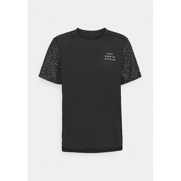 Nike Performance RUN RISE T-shirt z nadrukiem black/silver N1242D44I-Q11