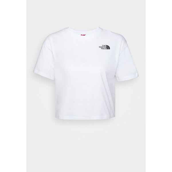 The North Face CROP REDBOX CELEBRATION TEE T-shirt z nadrukiem white TH341D04Q-A11