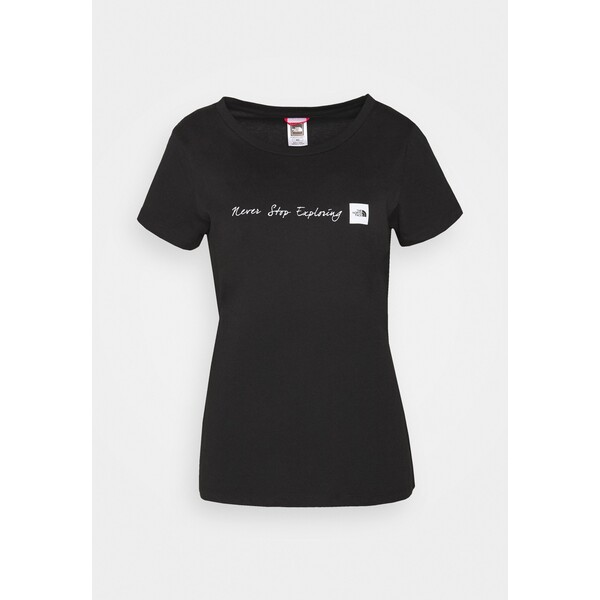 The North Face NEVER STOP EXPLORING T-shirt z nadrukiem black/white TH341D011-Q11