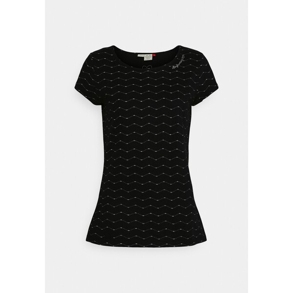 Ragwear ZIG ZAG T-shirt z nadrukiem black R5921D0AH-Q11