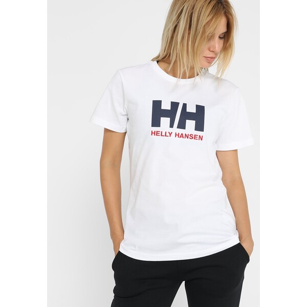 Helly Hansen LOGO T-shirt z nadrukiem white HE641D00B-A11