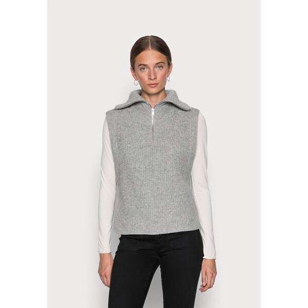 Selected Femme SLFKALLY VEST Sweter light grey melange SE521I0P7-C11