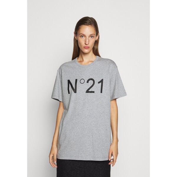 N°21 T-shirt z nadrukiem melange grey N3121D00S-C11