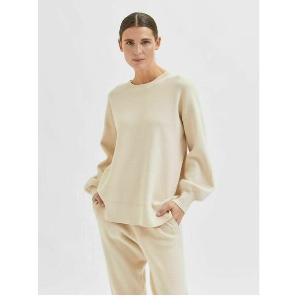 Selected Femme SLFBRINLEY ONECK Sweter sandshell SE521I0PW-A11