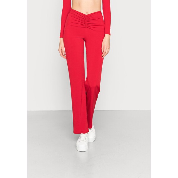 Nly by Nelly RUCHED FRONT PANT Spodnie materiałowe red NEG21A045-G11