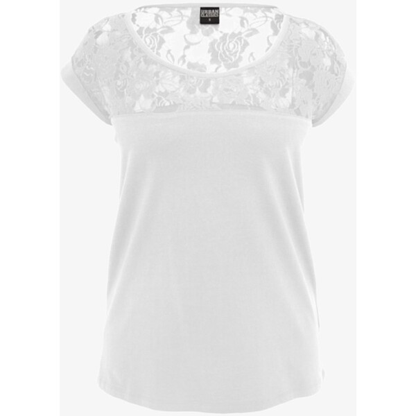 Urban Classics LADIES TOP LACES TEE T-shirt z nadrukiem white UR621D035-A11