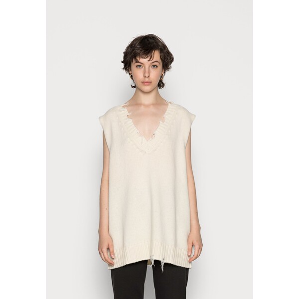 Weekday SKILL VEST Sweter off white WEB21I044-A11