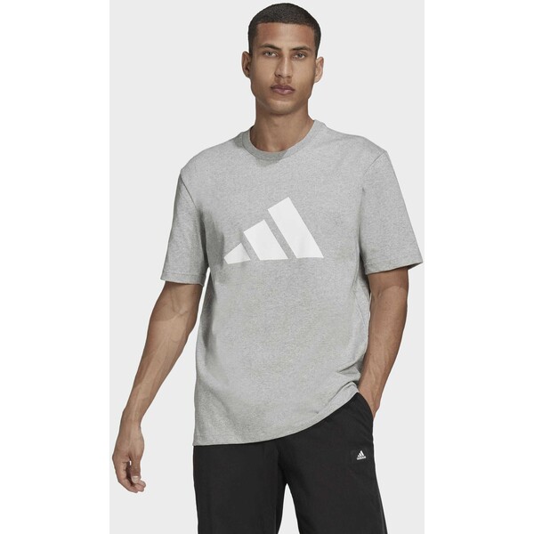 adidas Performance M FI T-shirt z nadrukiem grey AD542D3Z5-C11