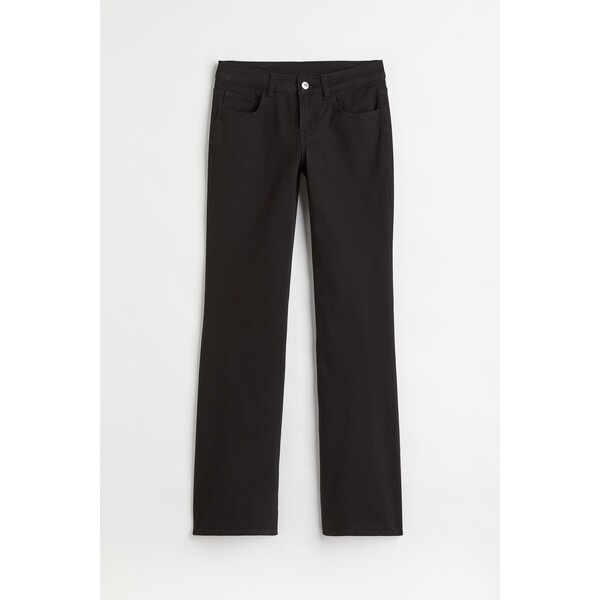 H&M Rozszerzane spodnie z diagonalu Low Waist - 1044156004 Czarny