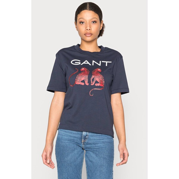 GANT TIGRESS T-shirt z nadrukiem evening blue GA321D05V-K11