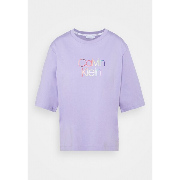 Calvin Klein BOXY TEE T-shirt z nadrukiem palma lilac 6CA21D040-I11
