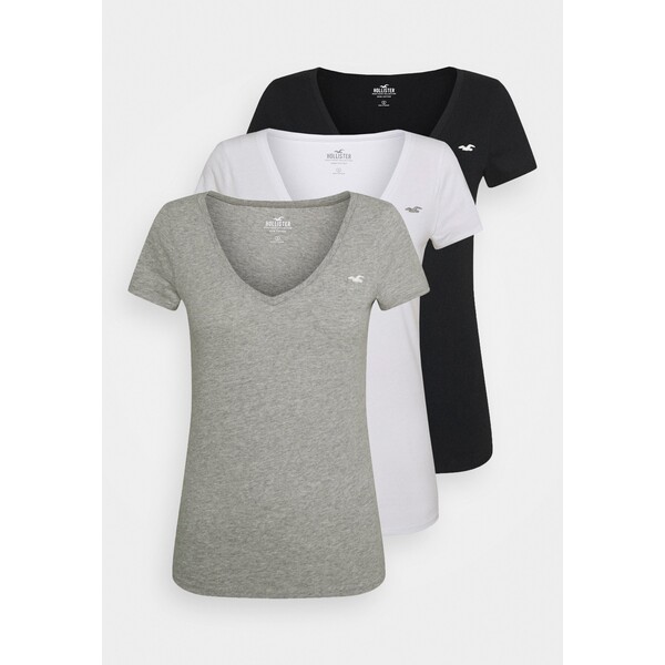 Hollister Co. ICON MULTI 3 PACK T-shirt basic white/black/light grey H0421D07Q-A12