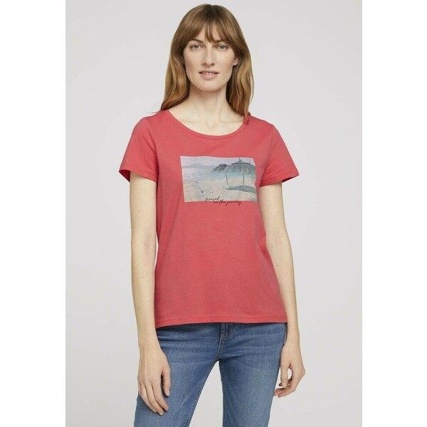 TOM TAILOR T-shirt z nadrukiem flamingo flower TO221D16X-G13