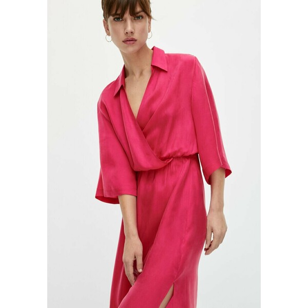 Massimo Dutti Sukienka letnia neon pink M3I21C0JQ-J11