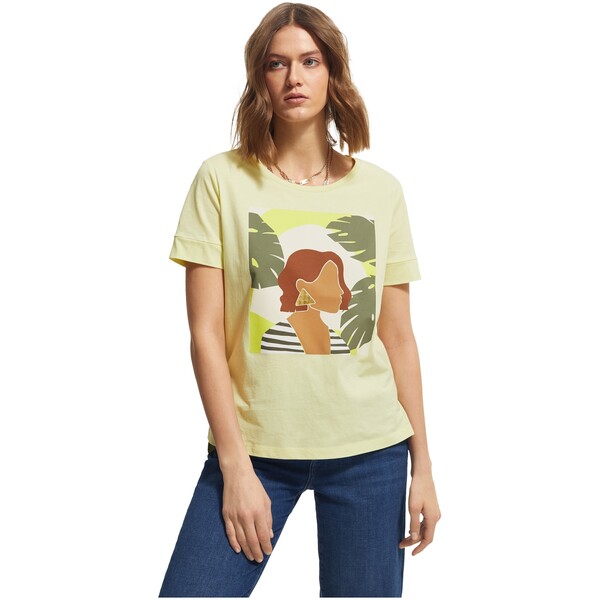 comma casual identity T-shirt z nadrukiem lime placed woman C1E21D0C8-M11