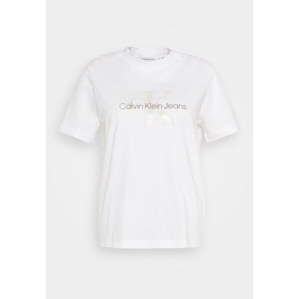 Calvin Klein Jeans Plus SEASONAL MONOGRAM TEE T-shirt z nadrukiem bright white C2Q21D01I-A11