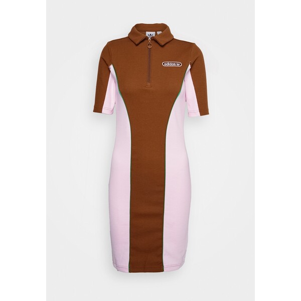 adidas Originals DRESS Sukienka z dżerseju wild brown/clear pink AD121C07Z-O11