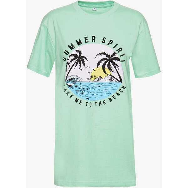 Mister Tee LADIES SUMMER SPIRIT TEE T-shirt z nadrukiem neo mint MEJ21D030-M11