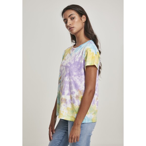 Urban Classics LADIES TIE DYE BOYFRIEND TEE T-shirt z nadrukiem pastel UR621D04V-T11