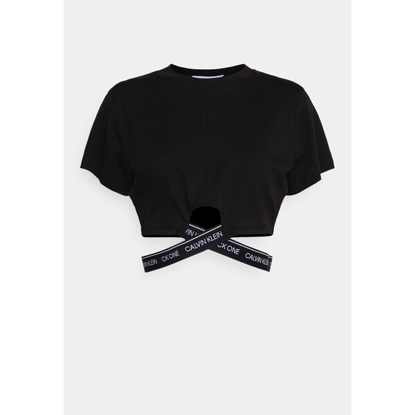 Calvin Klein Swimwear CROPPED TEE Koszulka do spania black C1781H022-Q11