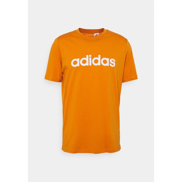 adidas Performance ESSENTIALS EMBROIDERED LINEAR LOGO T-shirt z nadrukiem focus orange/white AD542D3CV-H12