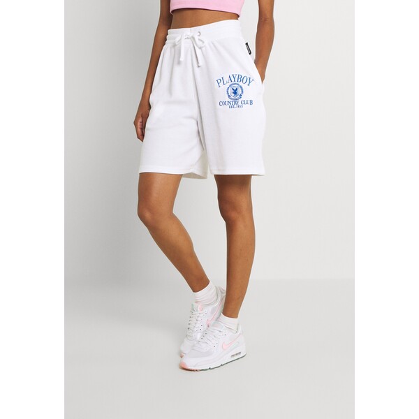Missguided PLAYBOY SPORTS WAFFLE Szorty white M0Q21S07H-A11