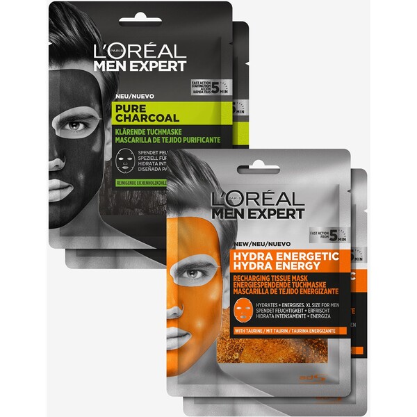 L'Oréal Men Expert HYDRA ENERGY & PURE CHARCOAL FACE MASK SET Zestaw do pielęgnacji - LOT32G00R-S11