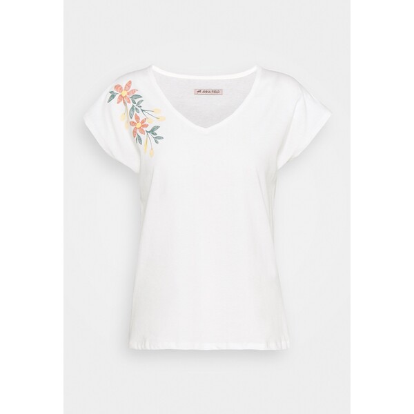Anna Field T-shirt z nadrukiem white AN621D0Z1-A11