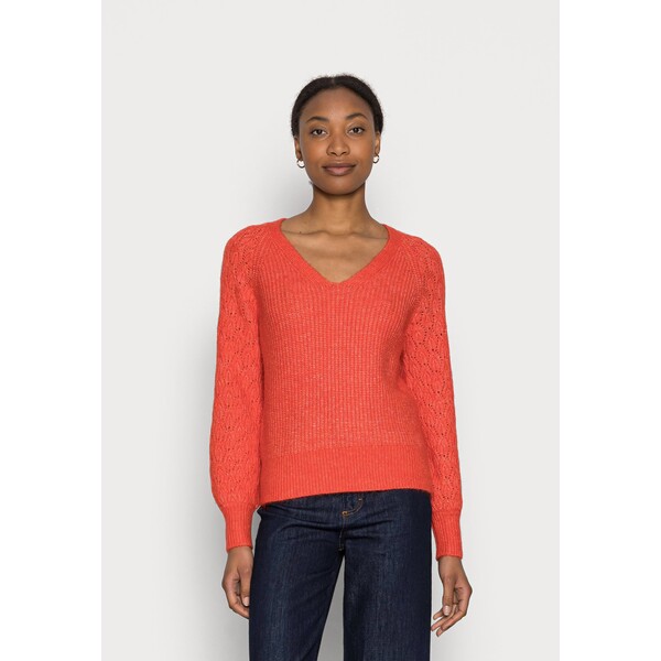 Marks & Spencer BRUSHED STITCH Sweter bright orange QM421I062-H11