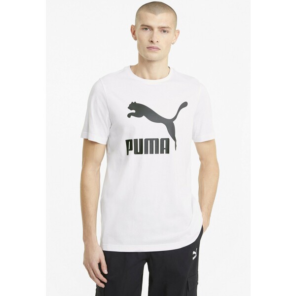 Puma T-shirt z nadrukiem puma white PU142D1CV-A11