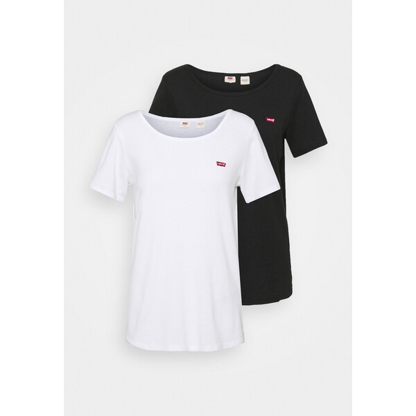 Levi's® Plus TEE 2 PACK T-shirt z nadrukiem black/white L0M21D010-Q12