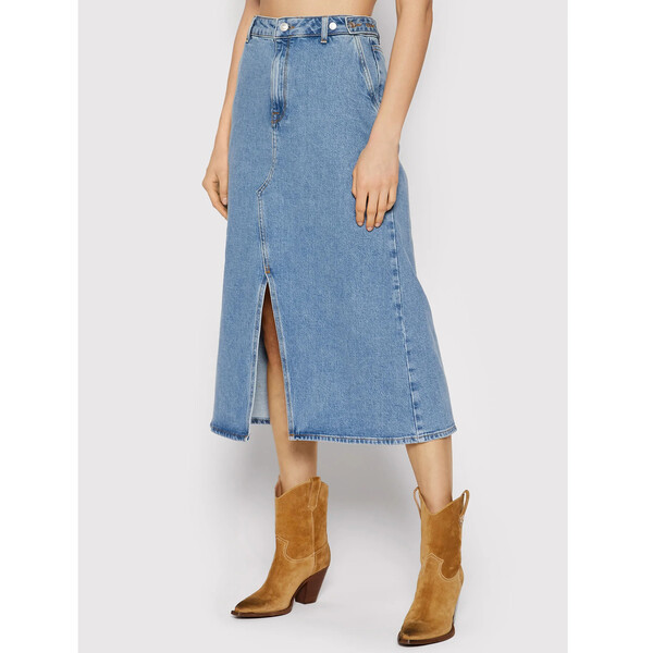 Selected Femme Spódnica jeansowa Coco 16083287 Niebieski Structured Fit