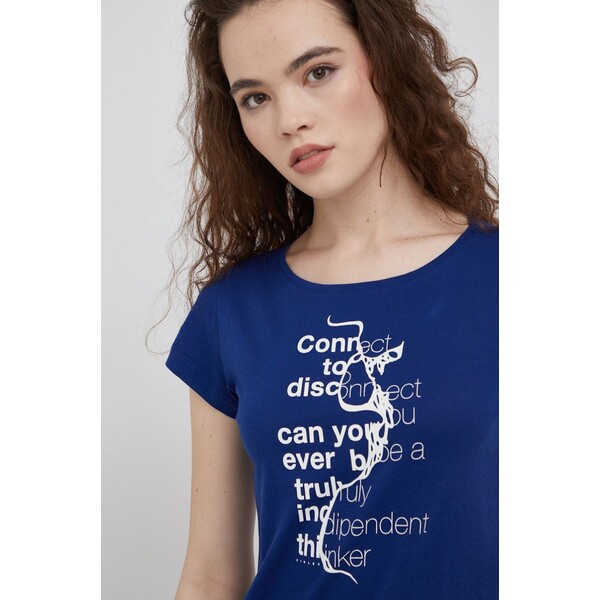 Sisley t-shirt bawełniany 3L7NL100T.0D2