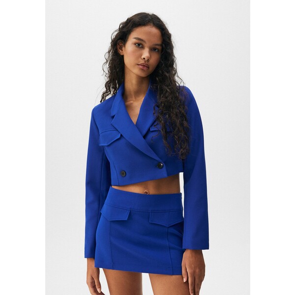 PULL&BEAR CROPPED WITH FLAP DETAIL Żakiet blue PUC21G0DP-K11