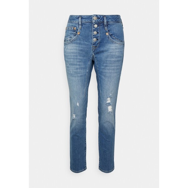 Herrlicher SHYRA B CROPPED RECYCLED Jeansy Slim Fit blue grass destroy 4HE21N07H-K11