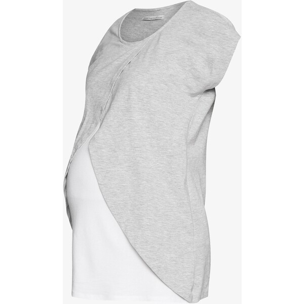 Anna Field MAMA NURSING T-shirt z nadrukiem white/grey EX429G025-A12