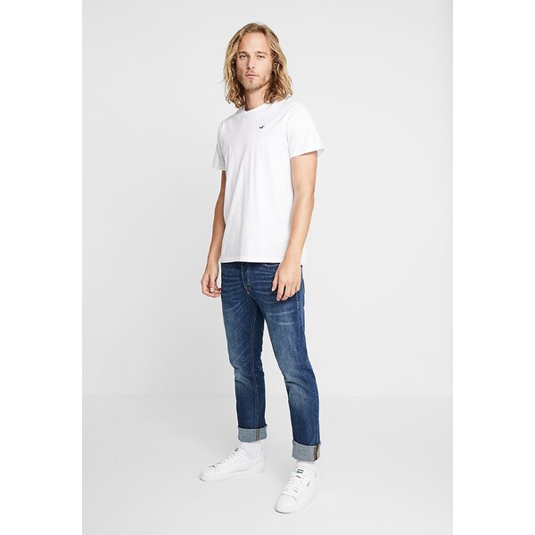 Hollister Co. 3 PACK T-shirt z nadrukiem white/burgundy/navy H0422O055-A11