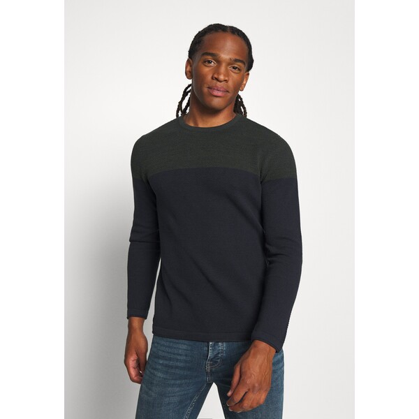 Only & Sons ONSPANTER BLOCK CREW NECK Sweter deep depths OS322Q0BH-M11