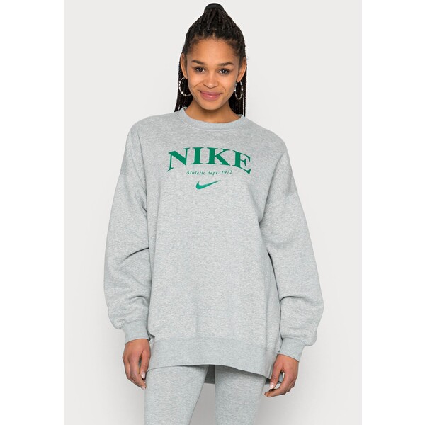 Nike Sportswear OVER SIZED Bluza grey heather/malachite NI121J0K9-C11