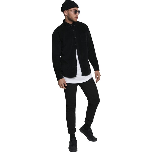 Urban Classics CORDUROY SHIRT Koszula black UR622D00J-Q11