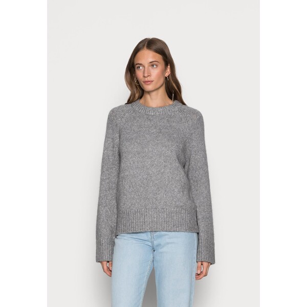 Selected Femme SLFOLIVE O NECK Sweter light grey melange SE521I0PB-C11